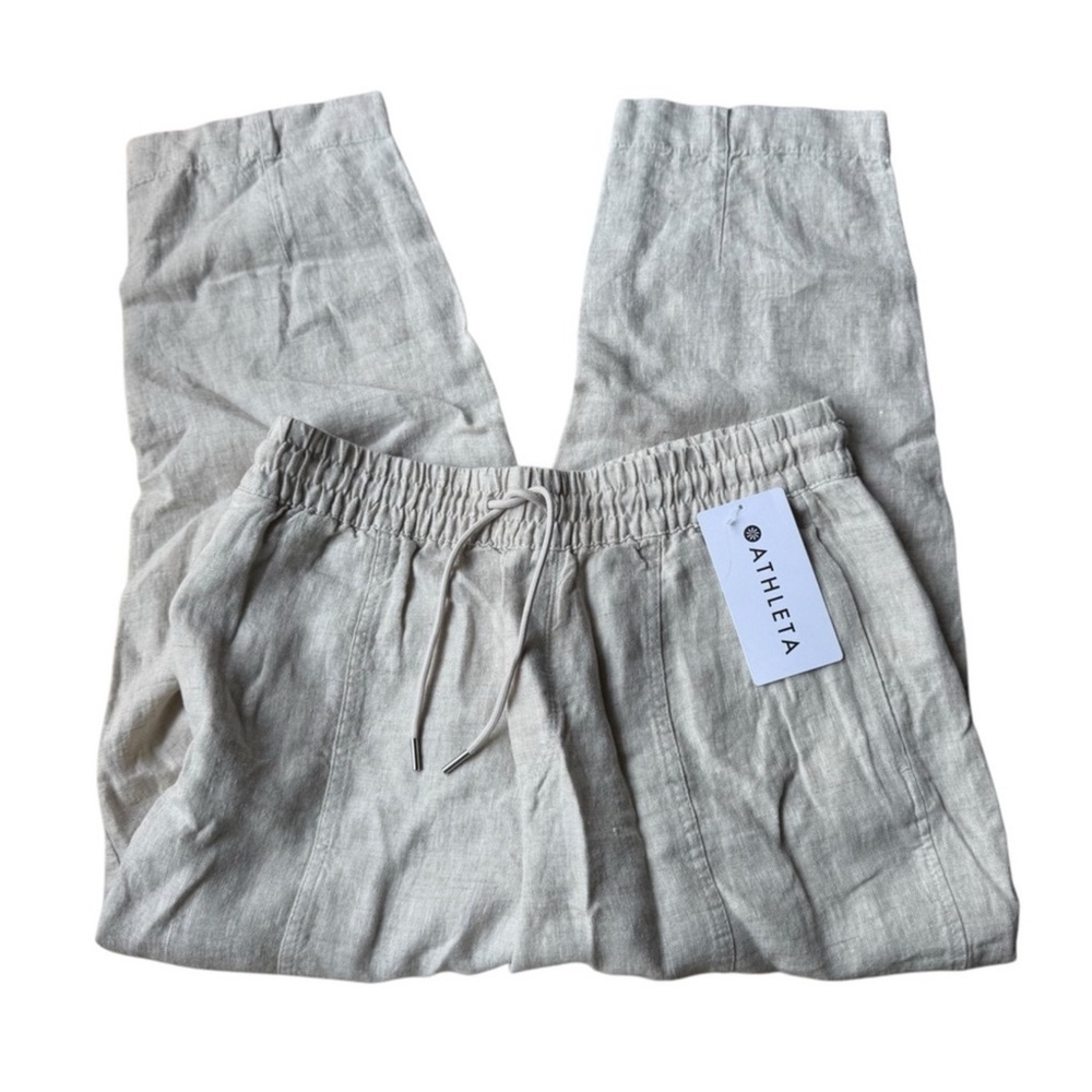 Athleta RETREAT LINEN HIGH‎ RISE ANKLE PANT NWT Small - Picture 6 of 7